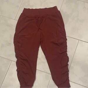 Athleta Brick Red/rust gathered jogger Pants